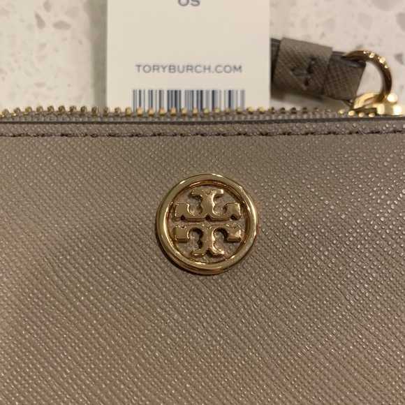 TORY BURCH Authentic Gray Robinson Leather Mini Wallet New With Tag - Picture 6 of 13